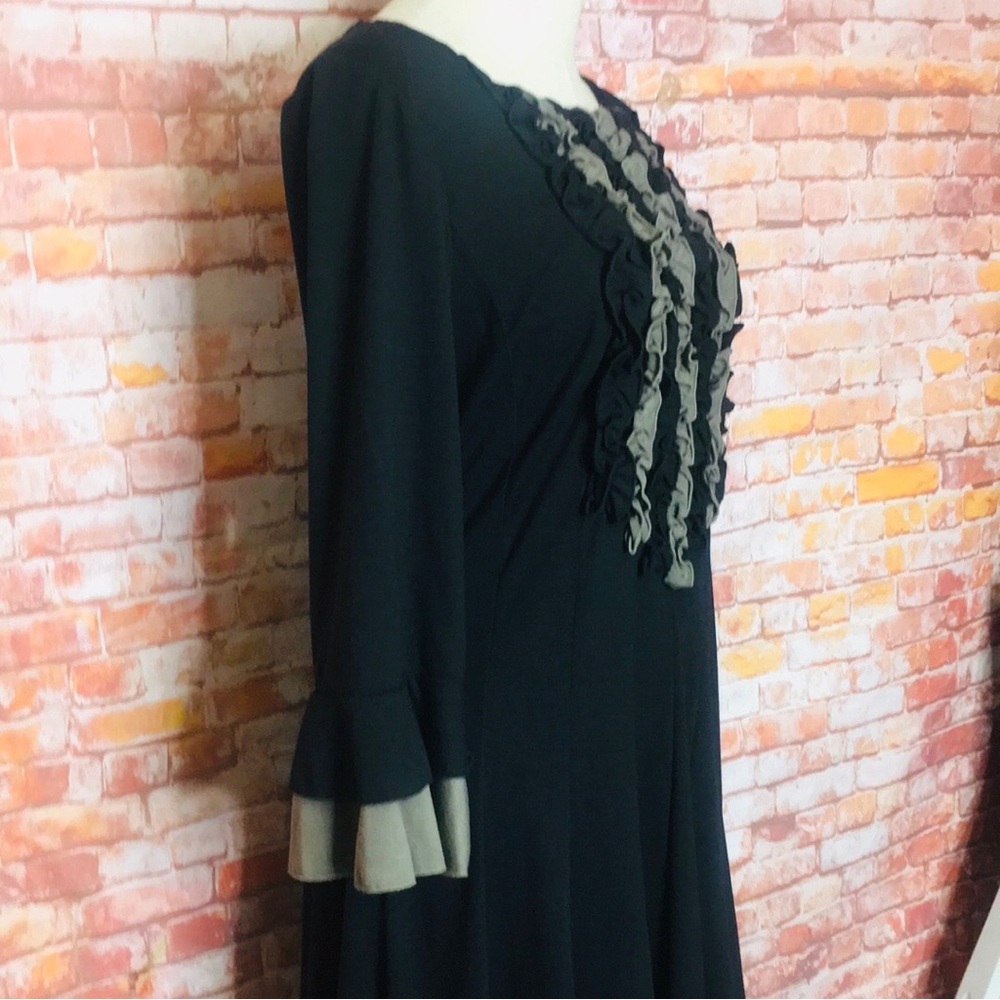 Rabbit Rabbit Rabbit Designs Black and Gray Long Sleeved Ruffled
A-line Dress - Picture 3 of 10